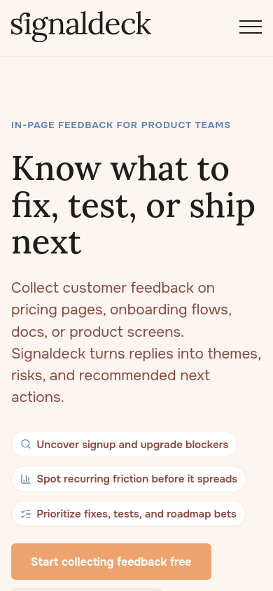 Signaldeck mobile screenshot