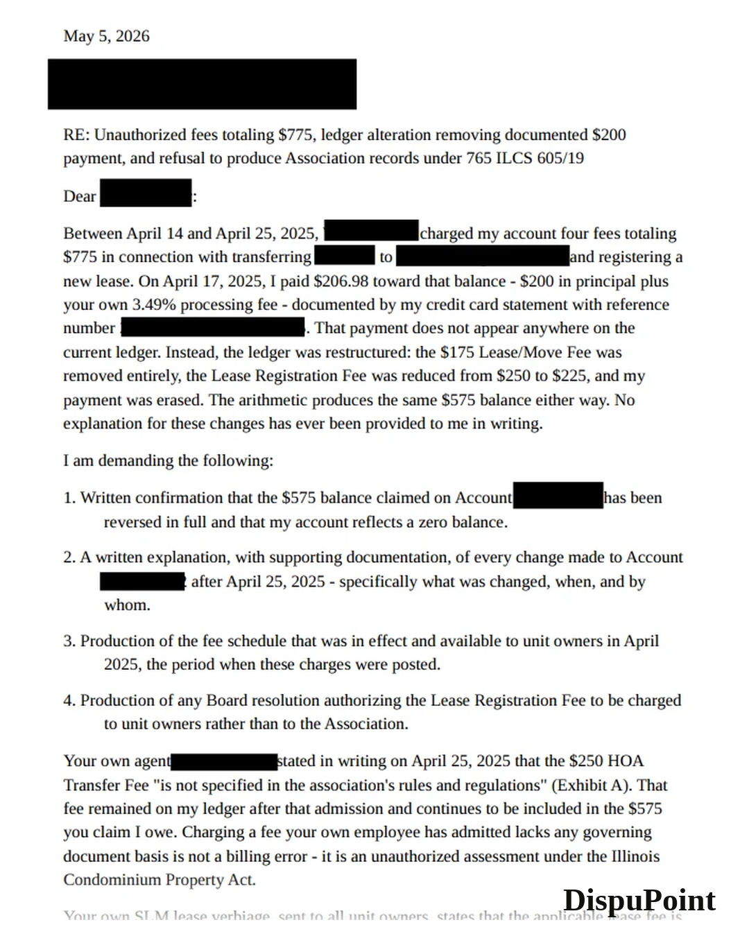 A DispuPoint case assessment reviewed by a human before delivery