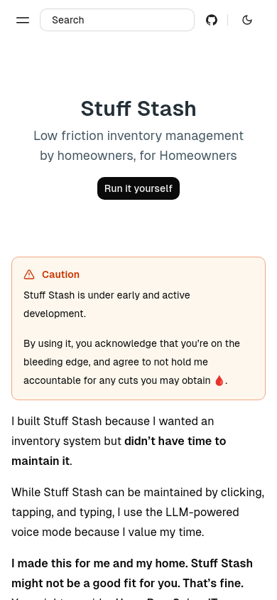 StuffStash mobile screenshot